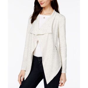 Bar III Draped Speckled Cardigan